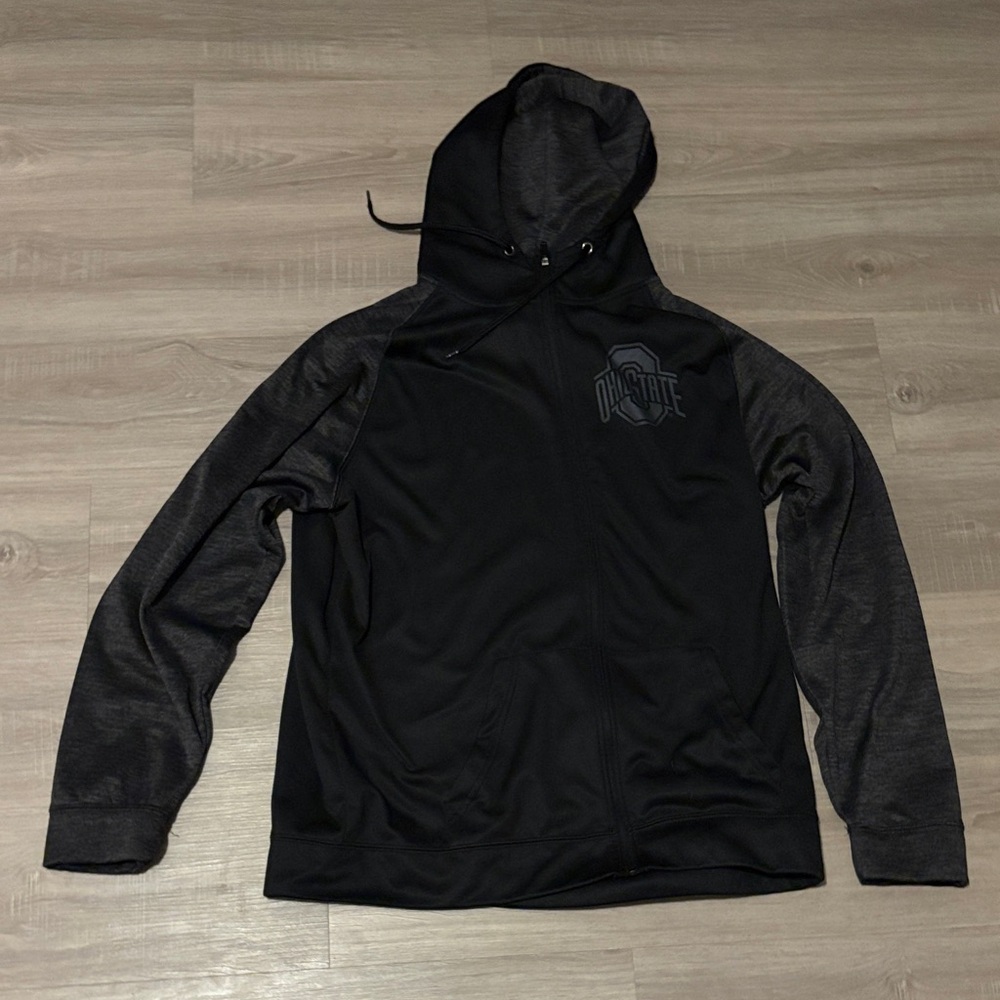 Ohio State Black & Charcoal Hooded Zip-Up Sweatshirt